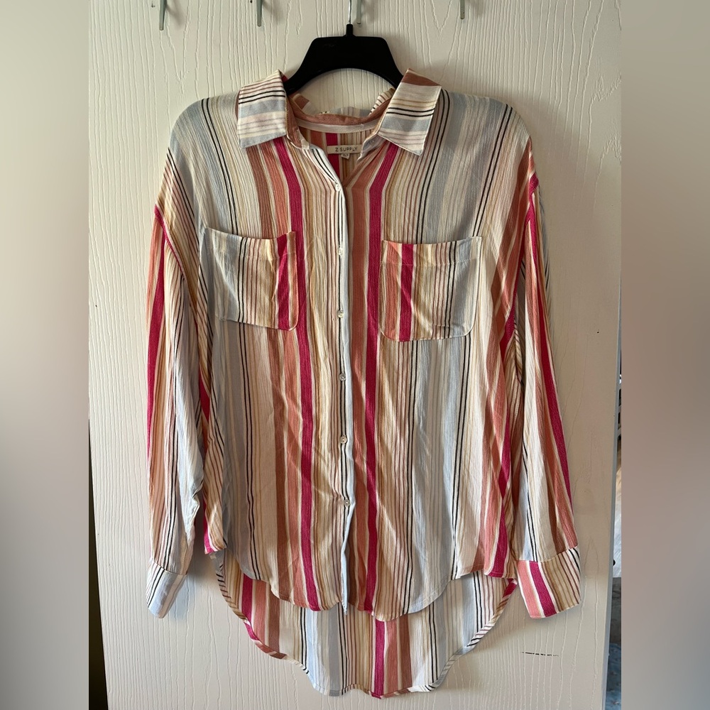 Brand New Z Supply Lalo Striped Button Up Top